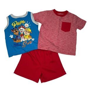 Boys Paw Patrol Tank and Shorts 3 Piece Bundle 2T